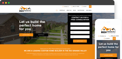 RGV Remodeling & Construction Desktop & Mobile Version